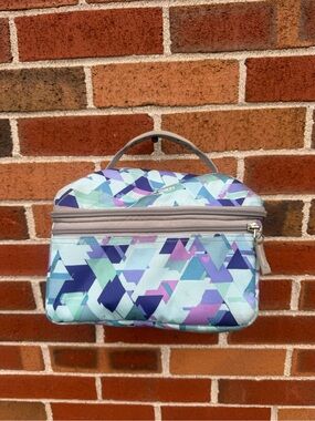 L.L.Bean Insulated Lunch Box Cooler Bag Geometric Print Blue Purple Item 502872